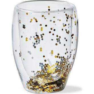 Tag Confetti Double Wall Stemless Wine Glasses Gold Drinkware at Nordstrom
