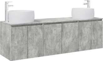 vidaXL Juego De Muebles De Ba&ntilde;o 3 Uds. Gris Hormig&oacute;n Vidaxl