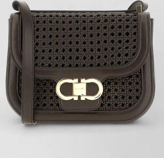 Ferragamo shoulder bag adjustable strap gold tone hardware