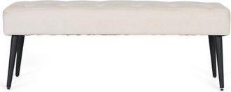 Giner&Colomer Banco de tela beige con patas de hierro negro