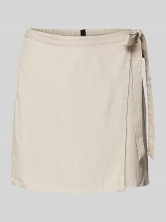 Vero Moda High Waist Minirock mit Bindeg&uuml;rtel Modell MYMILO in Taupe, Gr&ouml;&szlig;e L