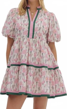 Entro Floral V Neck Mini Dress In Dusty Pink
