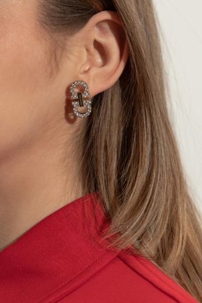 Ferragamo Earrings In The Shape Of A Logo, Womens, Gold