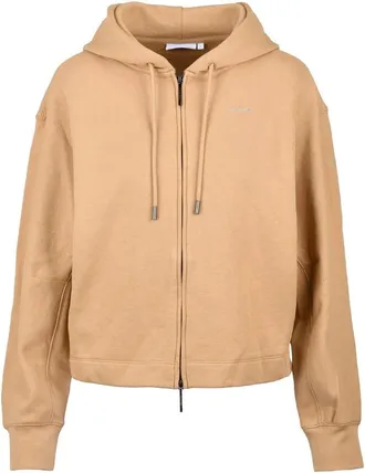 Calvin Klein Beige Cropped Hooded Sweatshirt