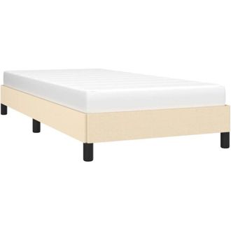 vidaXL Estructura de cama sin colchón tela crema 100x200 cm Vidaxl