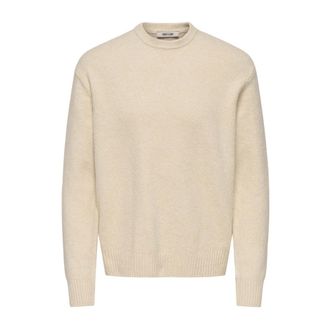 Only & Sons Onsjames Pullover - Heren - Ronde hals truien - Beige - S - Katoen - Truien & Vesten
