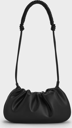 Charles & Keith Lorelai Ruched Knotted-Strap Shoulder Bag