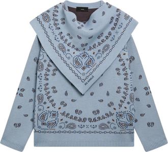 Alanui Bandana Jacquard Trui - Dames - Ronde hals truien - Blauw - M - Truien & Vesten