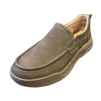 Generic Mens Penny Loafers Comfort Breathable Moccasin Walking Driving Shoes Handmade Genuine Leather Slip on Flats Boat Shoes for Men (Khaki,6.5)