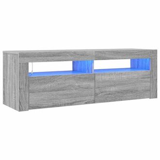 Berkfield Home TV Cabinet with LED Lights Grey Sonoma 120x35x40 cm | Size: 120 x 35 x 40 cm