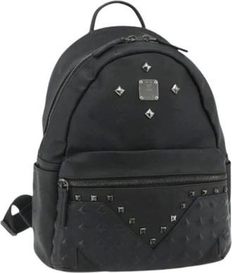 MCM Pre-owned Backpacks, female, Black, Size: ONE SIZE Pre-owned PVC Leather Backpack