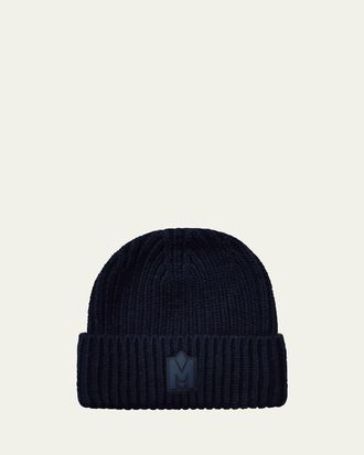 Mackage Mens M-Logo Patch Beanie Hat