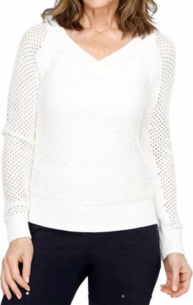 Elliott Lauren Open Mind V Neck Sweater In White