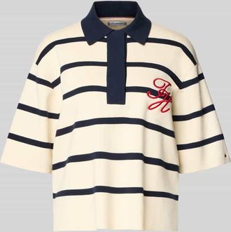 Tommy Hilfiger Regular Fit Poloshirt aus Bumwoll-Mix in Weiss, Gr&ouml;&szlig;e XL