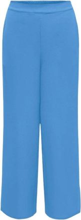 Only Wijde Viscose Broek - Dames - Wijde Broeken - Blauw - S - Broeken