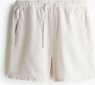 H&M Shorts aus Leinenmix in Relaxed Fit - White