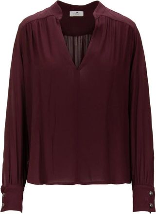 Elisabetta Franchi Slip-On Blouse met Logo Details - Dames - Blouses - Rood - L - Overhemden