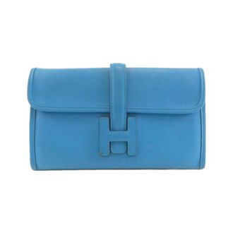 Herm&egrave;s Blue Swift Leather Long Wallet (Bi-Fold) (Pre-Owned)