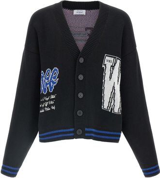 Off-white Black V-Neck Cardigan