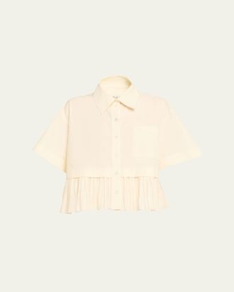 Sea New York Solene Pleated Combo Button-Front Shirt