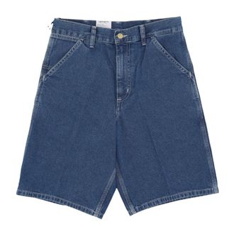 Carhartt Work in Progress Carhartt Wip, Denim Shorts, male, Blue, Size: W29 Blue Stone Washed Denim Shorts