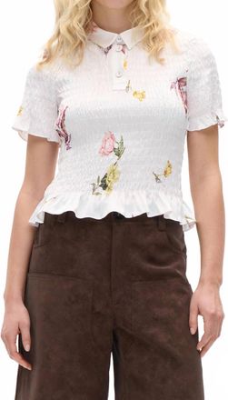 Baum Und Pferdgarten Myka Blouse In Coconut Cream Tulips