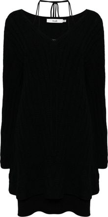 B+ab lace-up knitted minidress - women - Acrylic/Spandex/Elastane/Polyamide/Wool/Wool/Polyamide/Acrylic/Polyester - S - Black