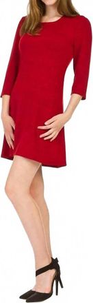 Papillon A-Line Solid Sweater Dress In Red