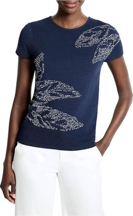 Nic+Zoe Midnight Garden Sweater Tee In Indigo Multi