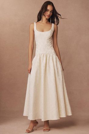 Hutch Sleeveless Scoop-Neck Drop-Waist Jacquard Maxi Dress