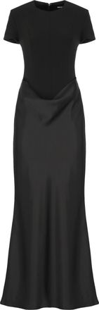 Rotate Long Black Silk Dress With Mermaid Skirt