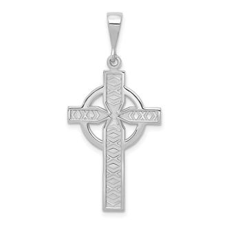 Diamond2Deal 14k White Gold Celtic Cross Charm
