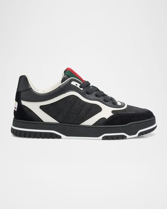 Gucci Men & apos;s Re-Web GG Supreme Canvas and Leather Sneakers