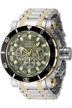 Invicta Coalition Forces 49225 Heren Horloge - Quartz Uurwerk - Roestvrij Staal met groene Wijzerplaat - 52mm