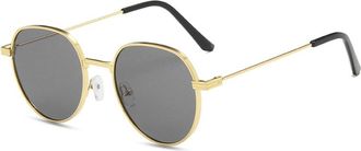 Generic Large Frame Metal Mens Sunglasses Outdoor Vacation Womens Party Sun Glasses(Gold)