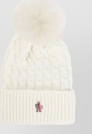 Moncler cable knit tricot hat and pom