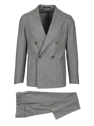 Tagliatore Super 100s Wool Double Breasted Suit Abiti Grey-Uomo