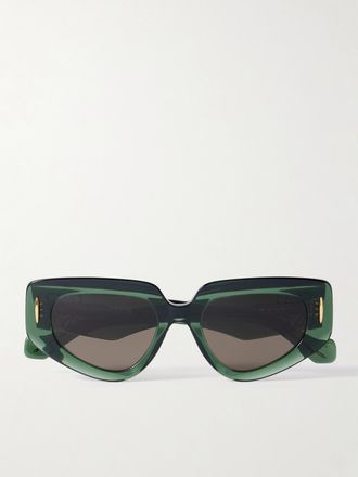 Loewe Occhiali Da Sole In Acetato Con Montatura Cat-eye Anagram - Verde