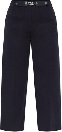 Max Mara Geplooide broek Novella - Dames - Vrijetijds broeken - Blauw - M - Leer - Broeken