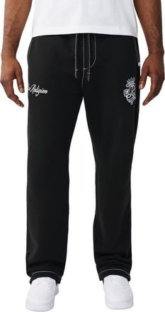 True Religion Crest Big T Sweatpants in Jet Black at Nordstrom, Size Xxx-Large