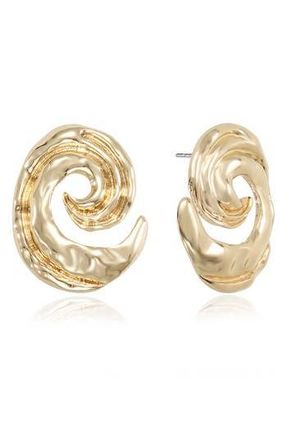 Ettika Hammered Swirl Stud Earrings in Gold at Nordstrom Rack