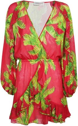 Ermanno Scervino Gerimpelde Viscose Jurk met Polyester Voering - Dames - Korte kleedjes - Veelkleurig - S - Polyester - Kleedjes