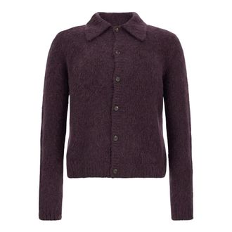 Dries Van Noten Truien & Vesten, Heren, Paars, XL, Wol, Mora Cardigan