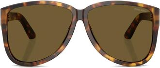 Miu Miu Eyewear tortoiseshell logo-plaque sunglasses - Green