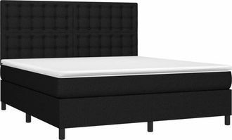 vidaXL Vidaxl - Cama Box Spring Con Colch&oacute;n Tela Negro 160x200 Cm