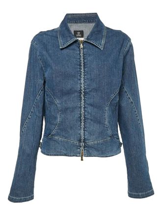 Versace Giacca denim con zip - Blu