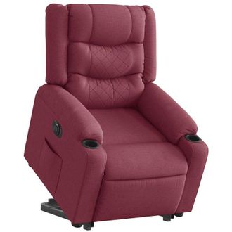 vidaXL Vidaxl - Sill&oacute;n El&eacute;ctrico Reclinable Elevable De Tela Rojo Tinto