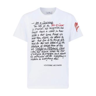 Vivienne Westwood Tops, Heren, Wit, M, Katoen, Art Heart T-shirt Klassiek