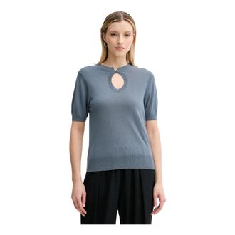 By Malene Birger Tala Sweater - Dames - Ronde hals truien - Blauw - S - Wol - Truien & Vesten