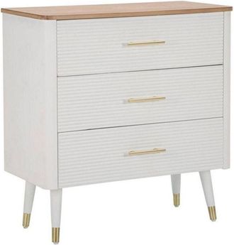 Dmora Cajonera Phaidone, C&oacute;moda Multiusos, C&oacute;moda De Dormitorio, Gabinete Con Cajones, 78x37 H80 Cm, Blanco Y Marr&oacute;n - Dmora